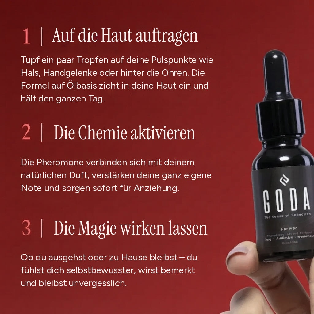 Goda® – Ihr persönlicher Duft, vollendet durch die Frau, die ihn trägt.